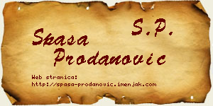 Spasa Prodanović vizit kartica